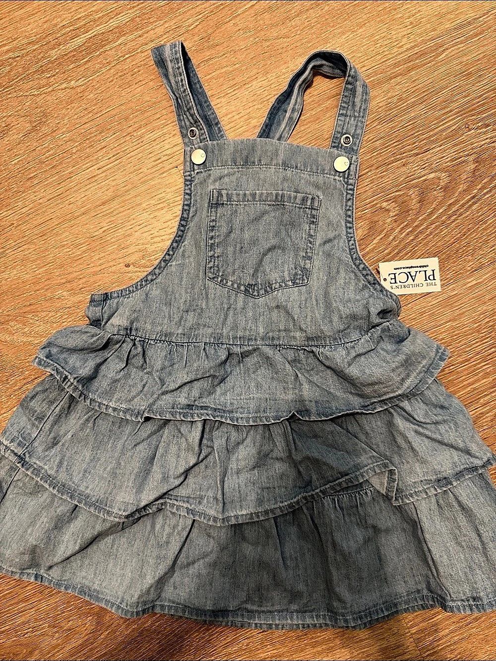 The Children's Place Girls' Denim Tiered Dress Blue Size 5T